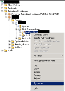 Mailbox Store Properties